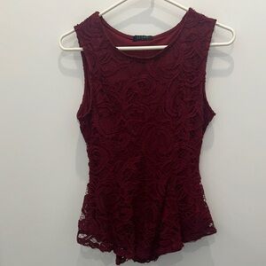 Chic Burgundy Lace Tank Top